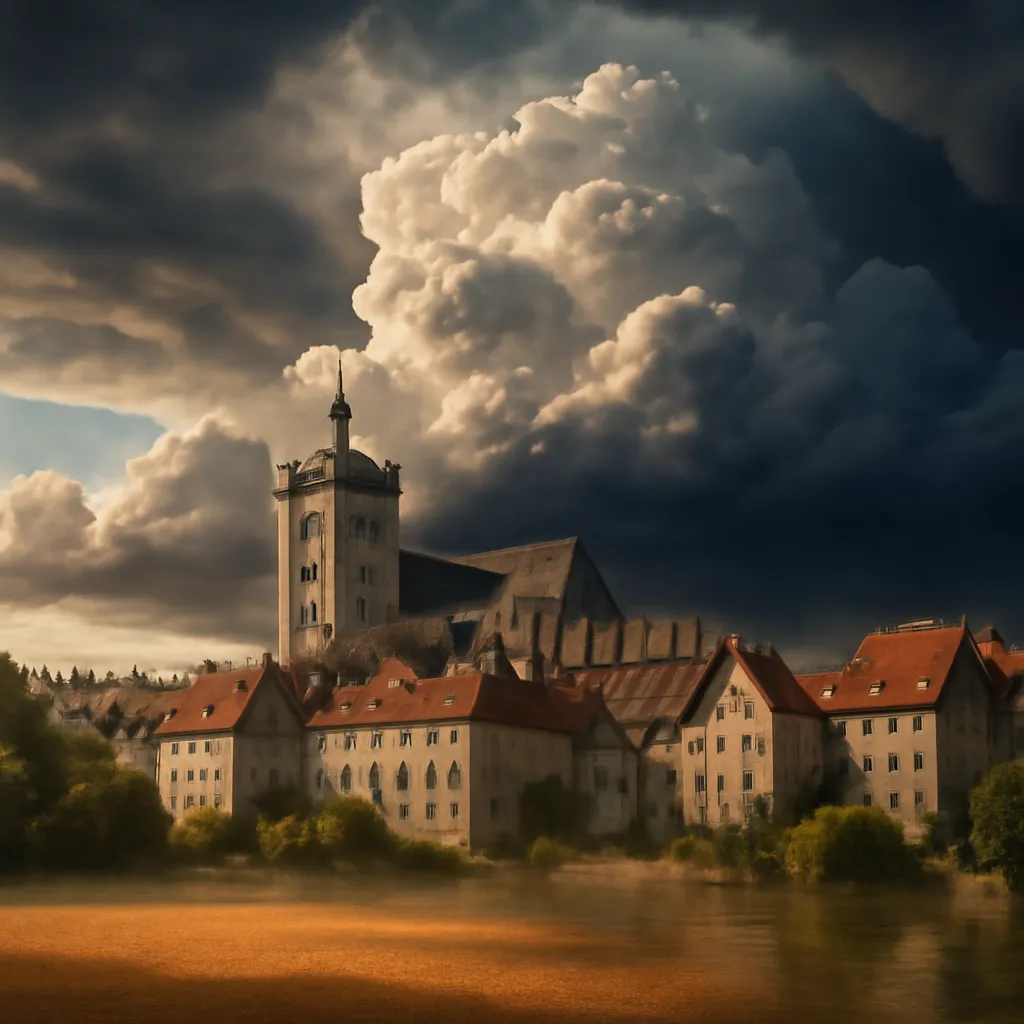 Dôle par temps caniculaire avec ciel d'orage à l'horizon