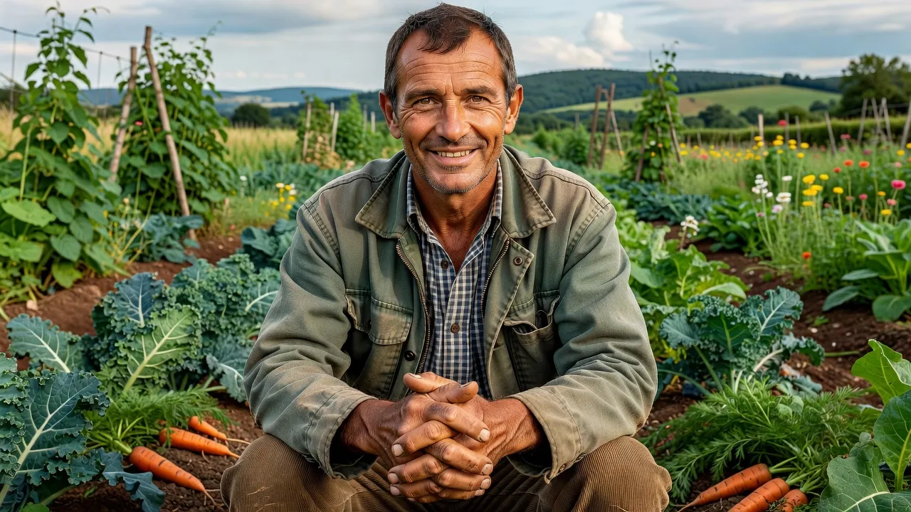 Portrait de Jean-Paul Mervelet, maraîcher bio, dans ses serres à Gray en Haute-Saône